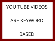 YOU TUBE VIDEOS  ARE KEYWORD  BASED